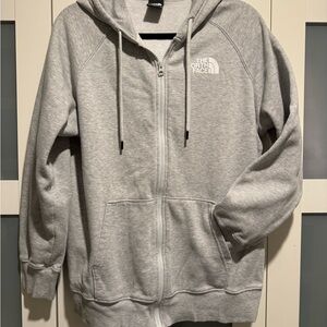 The North Face Light Gray Full-Zip Hoodie